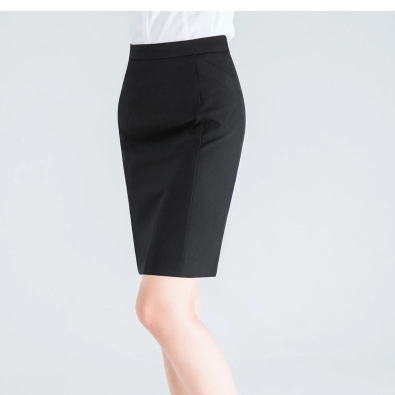 Professional Skirt Oblique Pocket Summer Bag Hip Work Group Suit Black Formal Dress One-step Skirt 2026 New Polyester / Cotton