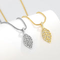 Popular 925 Sterling Silver Gold Plating CZ Zircon Leaf Pendant Necklace for Women Wholesale