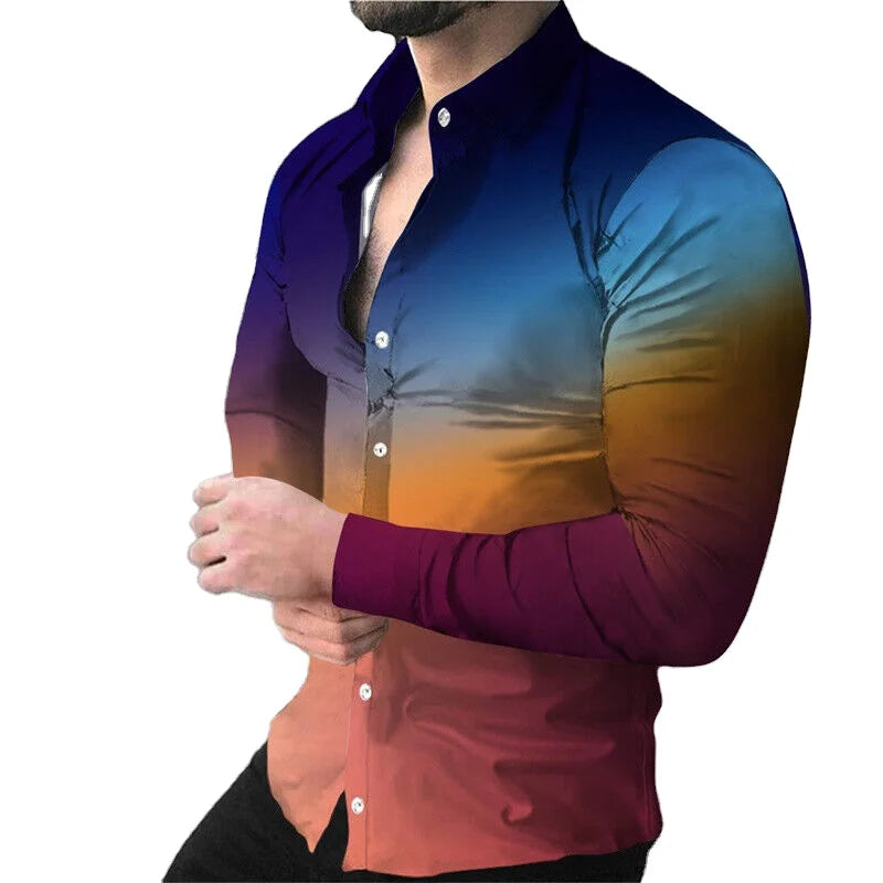 Premium Quality Formal Work Shirt for Men Digital Printed 3XL Single Breasted