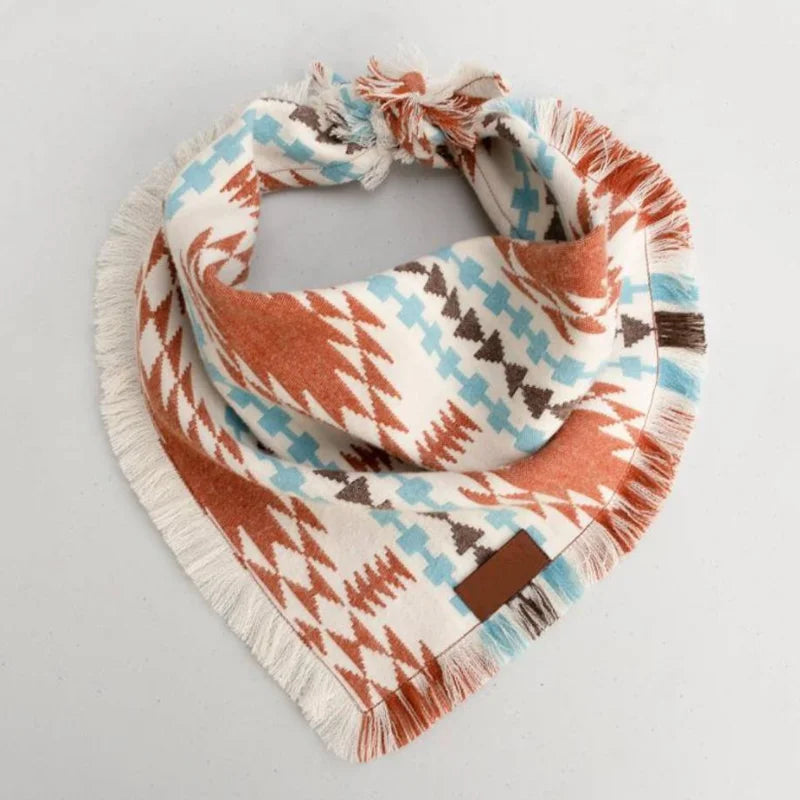 Dog Bandana BoHo Style Dog Neck Wear Frayed Edges Dog Pet Scarf Adjustable Pet Apparel Clothes