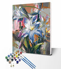 Paintido Custom Frameless Acrylic Red White Lily Flowers Diy Painting Paint by Numbers on Canvas