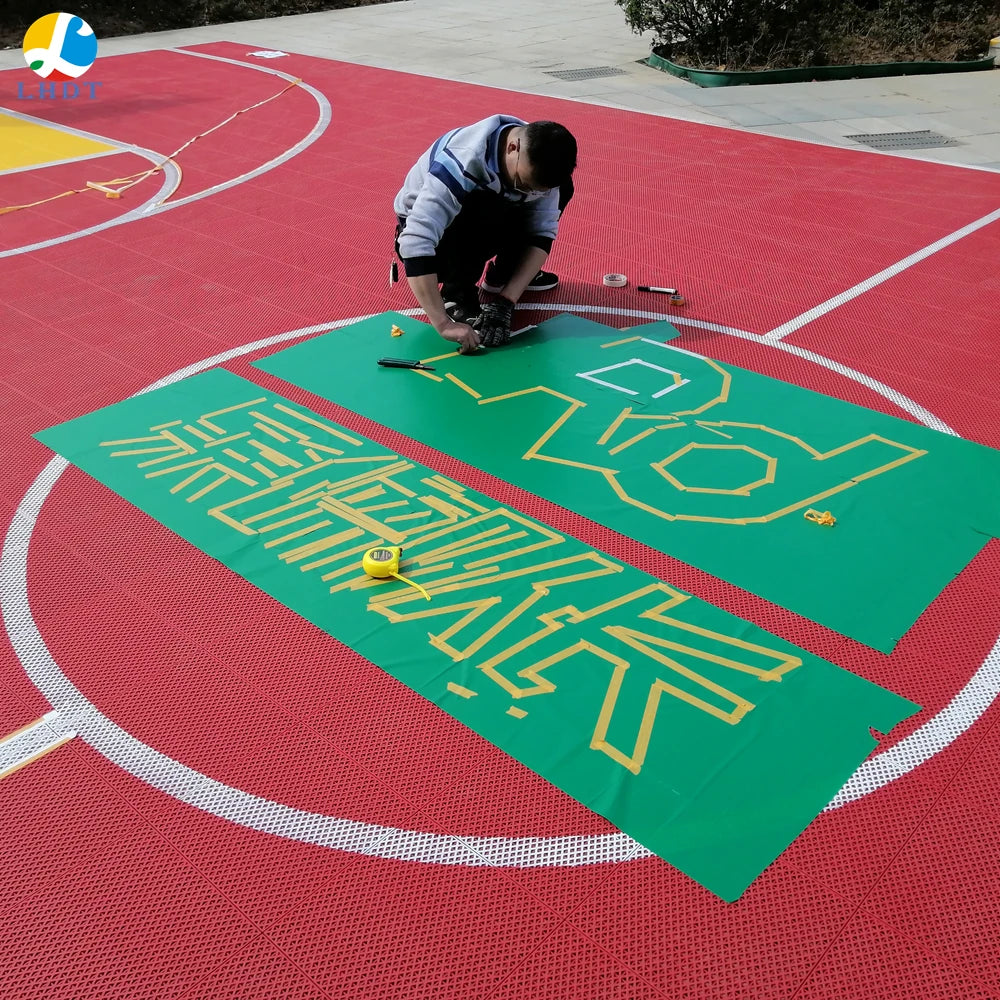 Anti slip Sports Flooring Outdoor Floor pp Material Outdoor Plastic Floor Basketball Mat Tiles