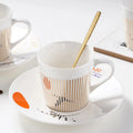 Custom Promotional Printing Cartoon Private logo 300ml Ceramic Coffee Cups Mugs with Handle Christmas Gift
