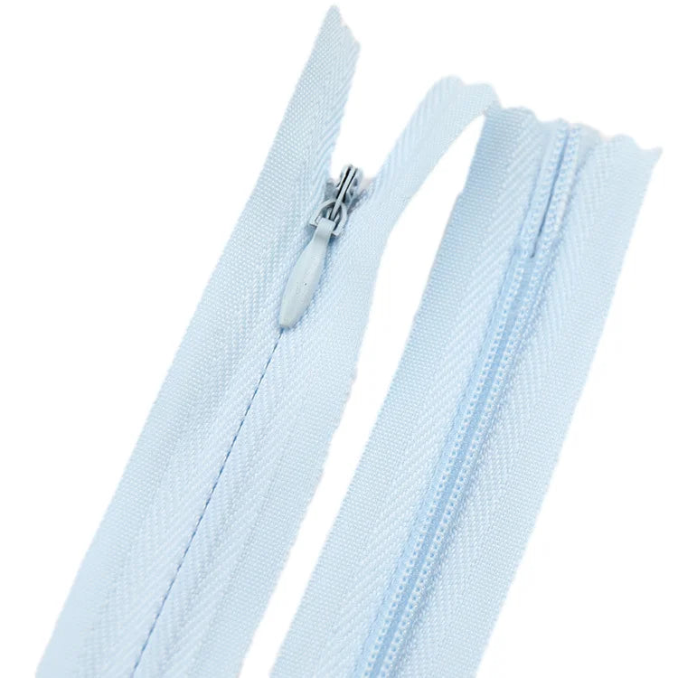 #3 Invisible Polyester Eco-Friendly Close-End Zipper Water Drop Shape Auto Lock Slider Solid Colors
