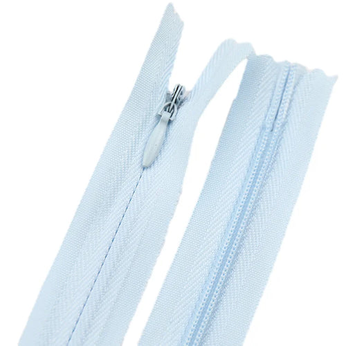 #3 Invisible Polyester Eco-Friendly Close-End Zipper Water Drop Shape Auto Lock Slider Solid Colors
