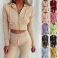 Trending Products 2026 New Arrivals Casual Suit Sweatpants and Hoodie Set Zipper Slim Sports Women's Sets Training&jogging Wear
