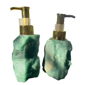 Natural Rose Quartz Crystal Stone Foam Soap Dispenser Pump DIY Bottle for Gift