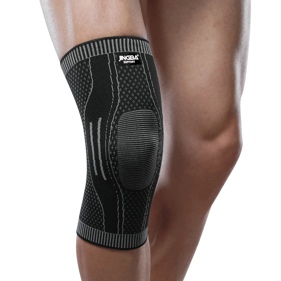 JINGBA Fast Dispatch New Design Fine Knee Brace with Silicone Dots Non-slip Anti-fall for Workout Exercise Gym Sports