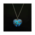 RisingMoon ODM Collar Flower Pattern Necklaces Pendant Charm Glow in the Dark Hollow Heart Luminous Necklace