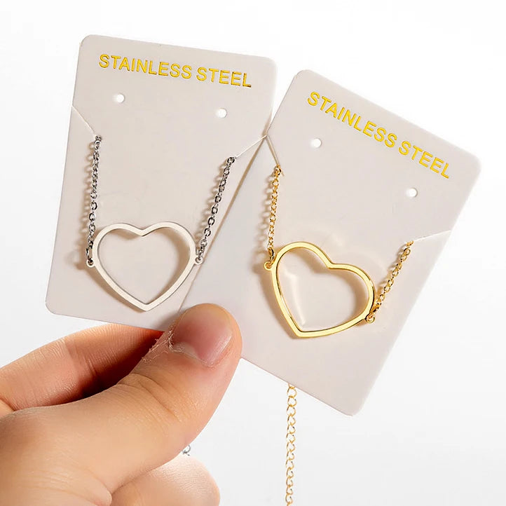 Dainty Non Tarnish Silver 18K Gold Plated Stainless Steel Charm Heart Star Circle Bracelet for Women Ladies