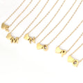 EManco DIY Gift Simple Women Necklace 26  Letter A-z  Initial Love Heart Gold Necklace Stainless Steel