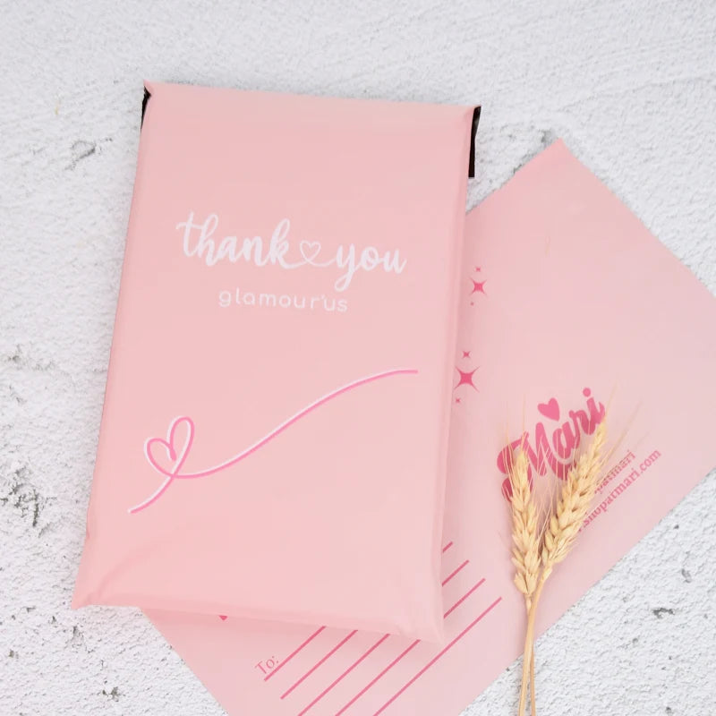 Odm Oem Printed logo pink Mailer Poly Plastic Mailing Courier Envelope Packaging Shipping Postal Bag for Clothing &shoes Postage