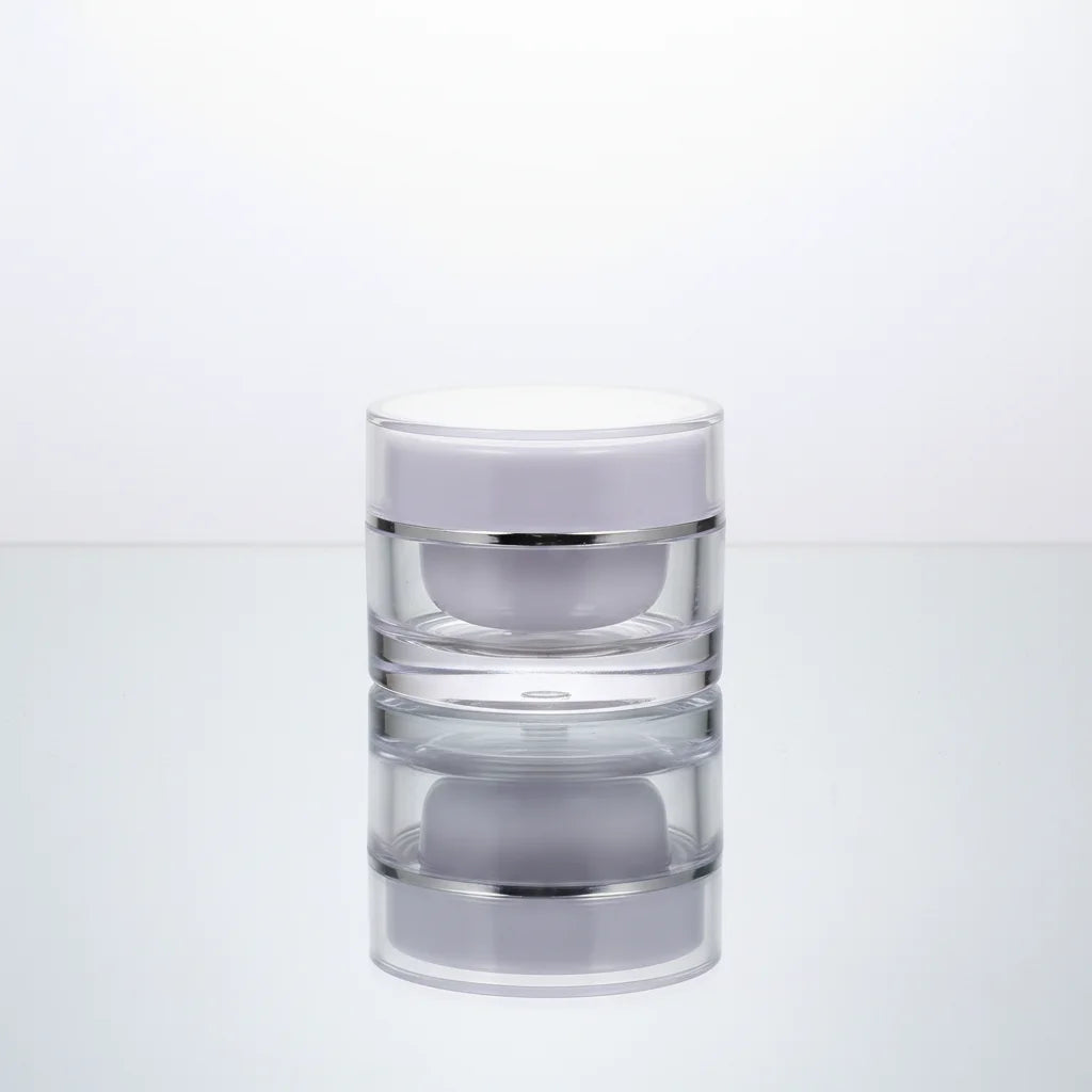 Luxury Acrylic Double Wall Cosmetic Face Cream Jars Empty 30g Plastic Packaging with Lids for Skin Care Serum Face Shampoo