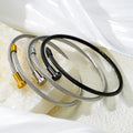 Baquesunl Wire Rope Single Rope Nail Men Women Titanium Stainless Steel Cuff Bracelet Wristband