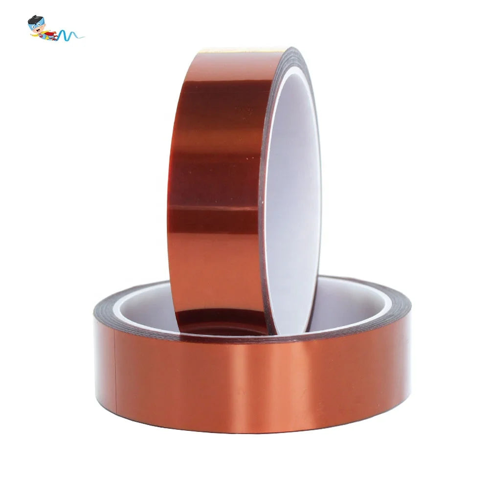2- Amber Color Kaptons PET Polyester Film With Silicone Glue Self Adhesive Epoxy Resin Powder Coating Anodizing Masking Tape