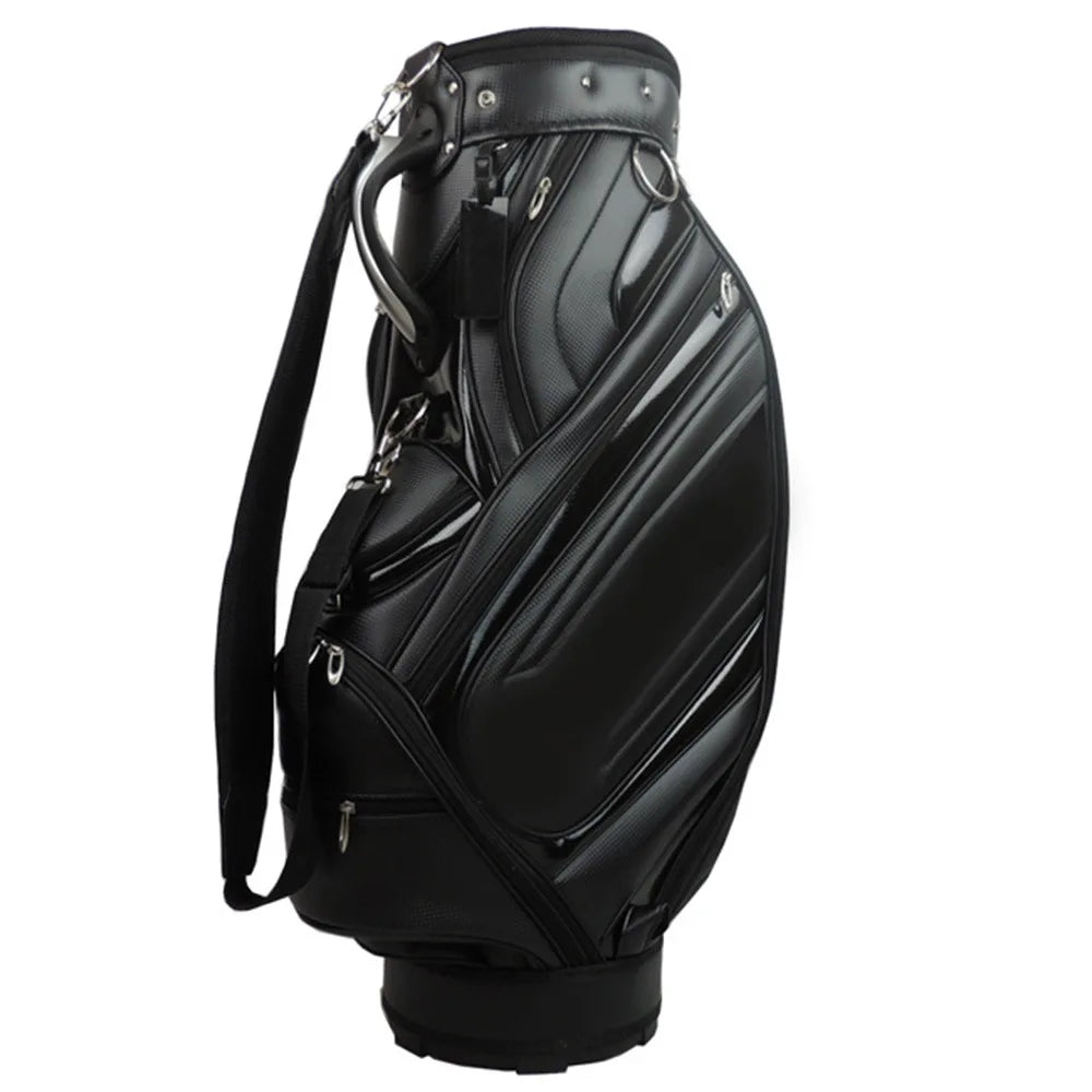 Retractable Height Durable Genuine Leather Golf Gun Stand Bag with Half Set Golf Clubs for Men Outdoors