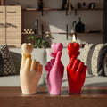 Hot Selling Valentine's Day Finger Heart Candle Silicone Mold Soap Molds Gypsum Decorative Plaster Art Ornaments