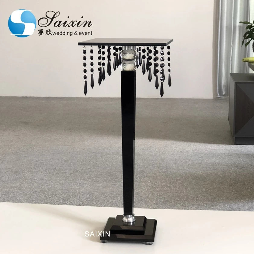 ZT-542  Custom Black Crystal Flower Stand Centerpiece for Wedding Decoration