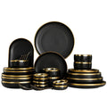 Hot Sale Luxury Black Porcelain Dinnerware Set Modern Ceramic Plates for Home Party Wedding Restaurant Use