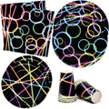 Neon Glow in Dark Party Supplies Glow Party Plates Cups Napkins Tableware Set