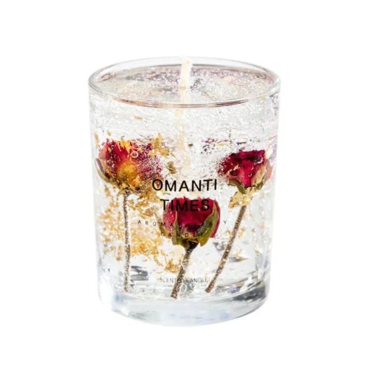 Home Decoration Clear Transparent Gel Wax Candles Glass Cup Aromatherapy Scented Candles_candels