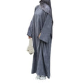 Winter Fall Modest Hijab Dress for Muslim Women New Corduroy Cardigan Casual Kimono Kaftan Closed Abaya Dress for Eid