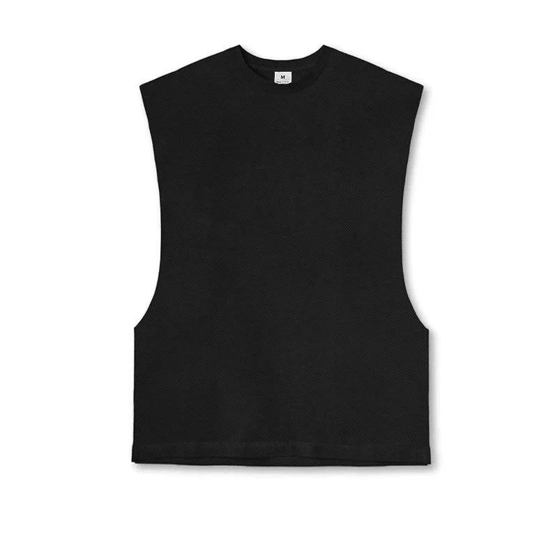 Custom logo Sleeveless Cut off Mens Workout Man Clothings Causal Gym tank Tops Men Fitness Causal Loose Vest Stringer