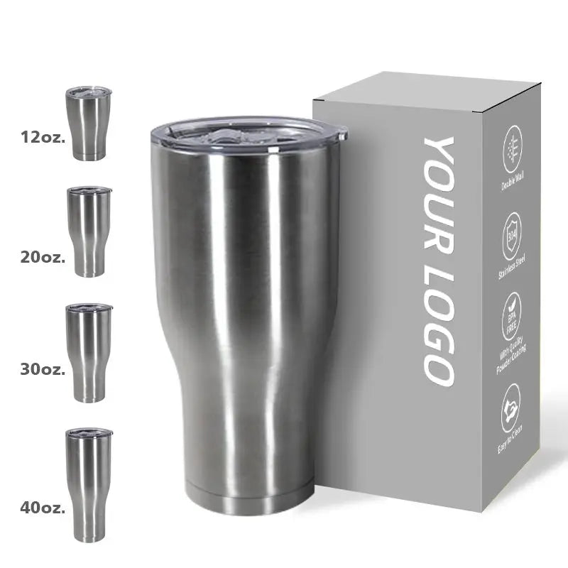 Wholesale Bulk Insulated 12oz 20oz 24oz 30oz Double Wall Stainless Steel Modern Curve Tumblers with Lid