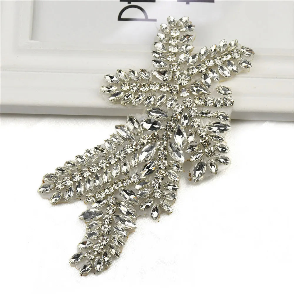 Fashion Beautiful Design Crystal Wholesale Hot Fix Iron on Rhinestone Applique WRA-1037