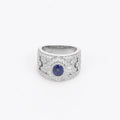 Lanphear Ins Style RTS Hot Sale S925 Silver Best Blue Gems Rings for Men Lab Gemstone Fashion Rings Lab Grown Sapphire Fine Ring
