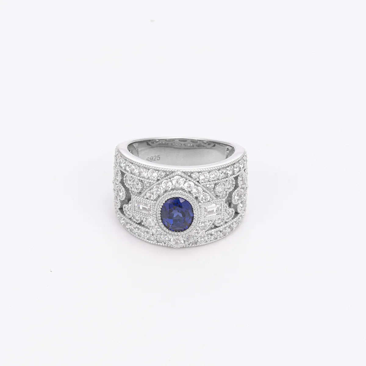 Lanphear Ins Style RTS Hot Sale S925 Silver Best Blue Gems Rings for Men Lab Gemstone Fashion Rings Lab Grown Sapphire Fine Ring