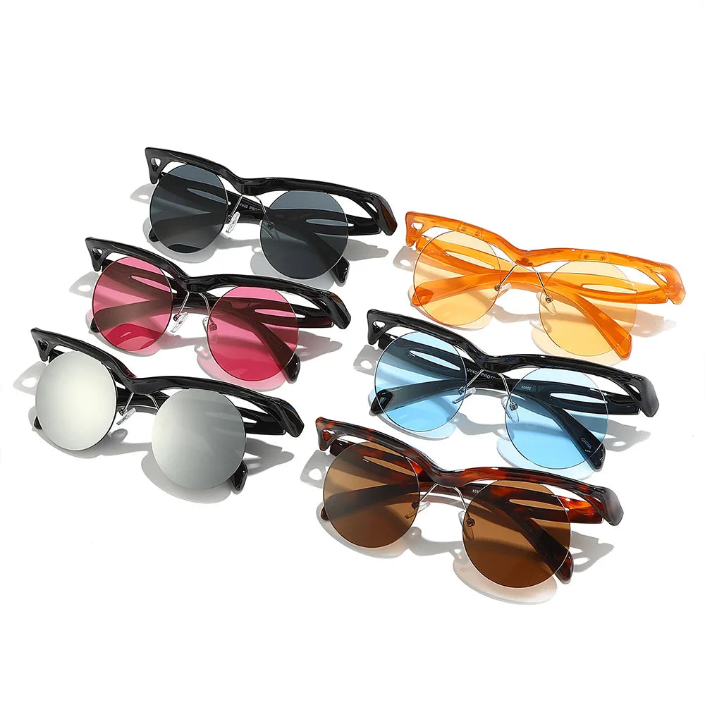 2026 Ins New Shade Hip-hop Fashion Luxury Sunglasses Comfortable Full Rim Round Women Men UV400 MegaBDM