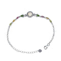 Exquisite Rhodium  Plated  Silver 925 Jewelry Natural Opal Bracelet for Women Birthday  Gift