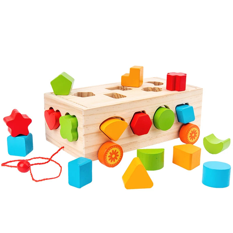 Starting Point Children Wooden Building Blocks Sets Car Shape Paired Educational Enlightenment Cognitive Learning Toys Boys
