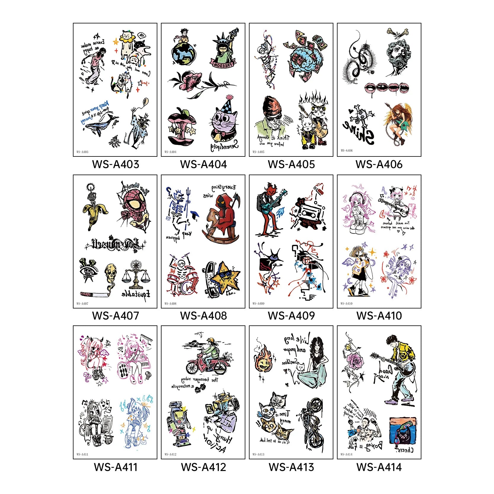 Fashion Flower Arm Rose  Butterfly Sword Waterproof Temporary Tattoo Sticker for Men and Women