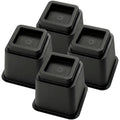 4 Pack Heavy-Duty 6 Inch Black Bed Risers Adjustable Plastic Furniture Lifts for Bed Table Sofa Chair Couch Desk