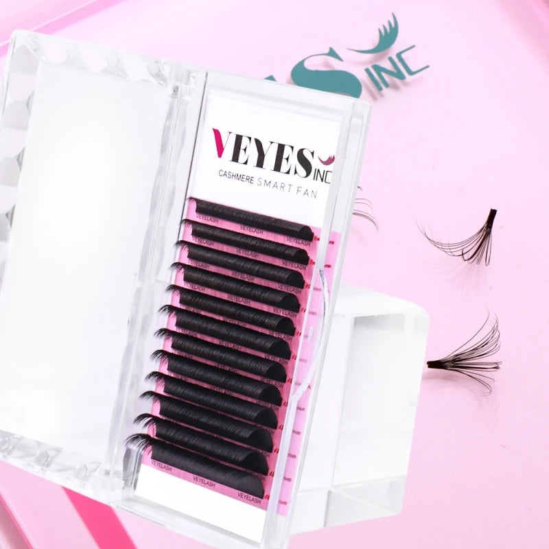 Wholesale VEYESINC Cashmere Lashes 0.03 0.05 0.07 0.20 Individual Extension Matte Black Volume Faux Mink Eyelash Extensions