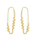 High Quality 18K Gold Plated Brass Jewelry Twisted Spiral Pin Shaped Accessories Earrings E201223
