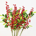 Wholesale Christmas Red Berries Picks Artificial Red Berry Stems for DIY Christmas Tree Decorations