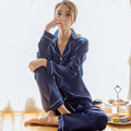 Pajamas Sets for Women Sexy Silk Women Pajama Sets Sleepwear Long-sleeve Set Female Ice Silk Pyjamas Home Clothing