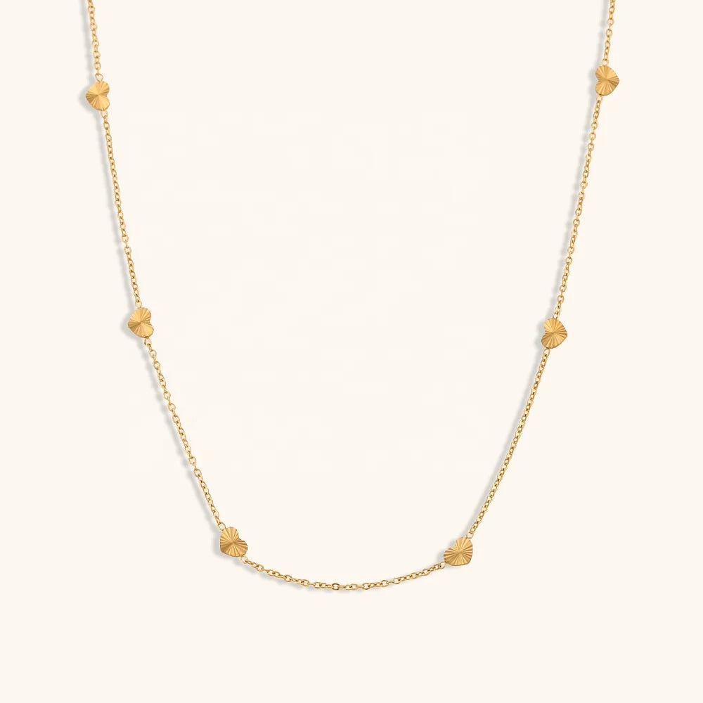 Dingran Wholesale Cheap 18k Gold Plated Heart Shape Pendant Choker Necklaces for Women