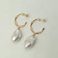 Big Nature Baroque 13-16  mm Freshwater Pearl earring with  Real 18K Gold Earring  100% Nature Freshwater Pearl .
