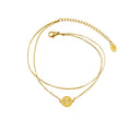 European and American Ins Ornaments Personality Double Design Anklet Chinese Fu Foot Stainless Steel 18K Gold Foot Ornaments
