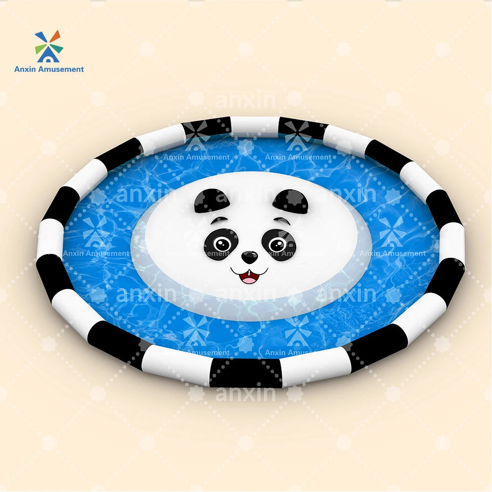 2024 New Blue+Black Eco-friendly PVC Circular Large Inflatable Swimming Pool with 3-Year Warranty for Backyard Use (6+ Years)