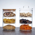 500Ml Glass Jars With Bamboo Lids Set  Airtight and Stackable Storage Containers for the Kitchen