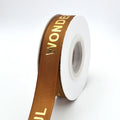 Wholesale Custom Print 1 Inch Double Face Grosgrain Ribbon Gold Silver Foil for Girl Hair Bows and Gifts