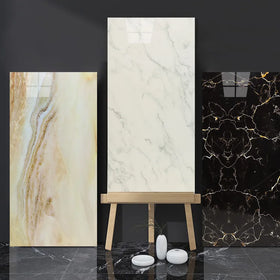 3d Plastic Foam Vinyl Pvc Self Adhesive Bathroom Peel and Marble Stick Wall Stickers Tiles