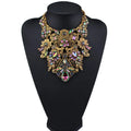 Women Chunky Necklace With Crystal Exaggerated Rhinestone Necklaces Jewelry