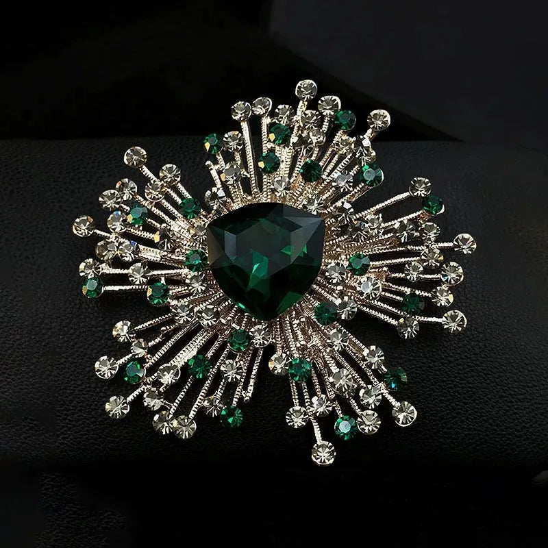 Jachon  Wholesale Vintage Flower Shape Creative Full Rhinestone Brooches Cufflinks Pins Buckles  Corsage Fashion Design Brooches