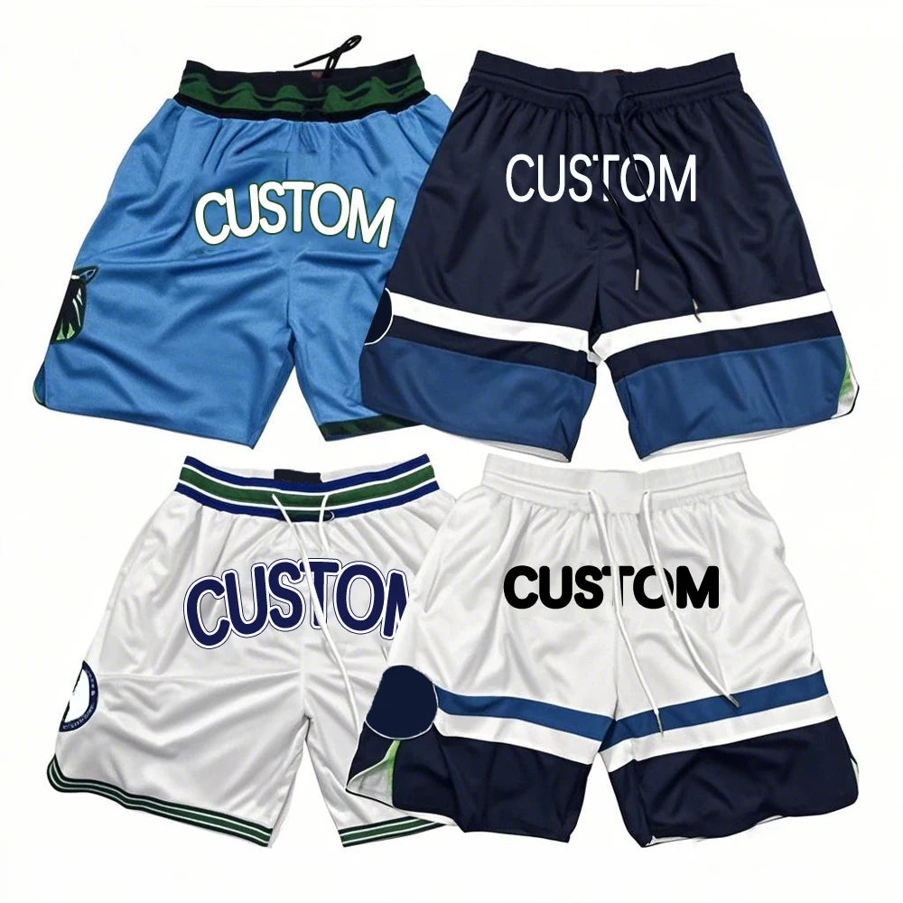 Basketball Short Classic Printed Breathable Plus Size Above the Knee Unisex Embroidery Pocket OEM Team Track Hockey Pants Custom
